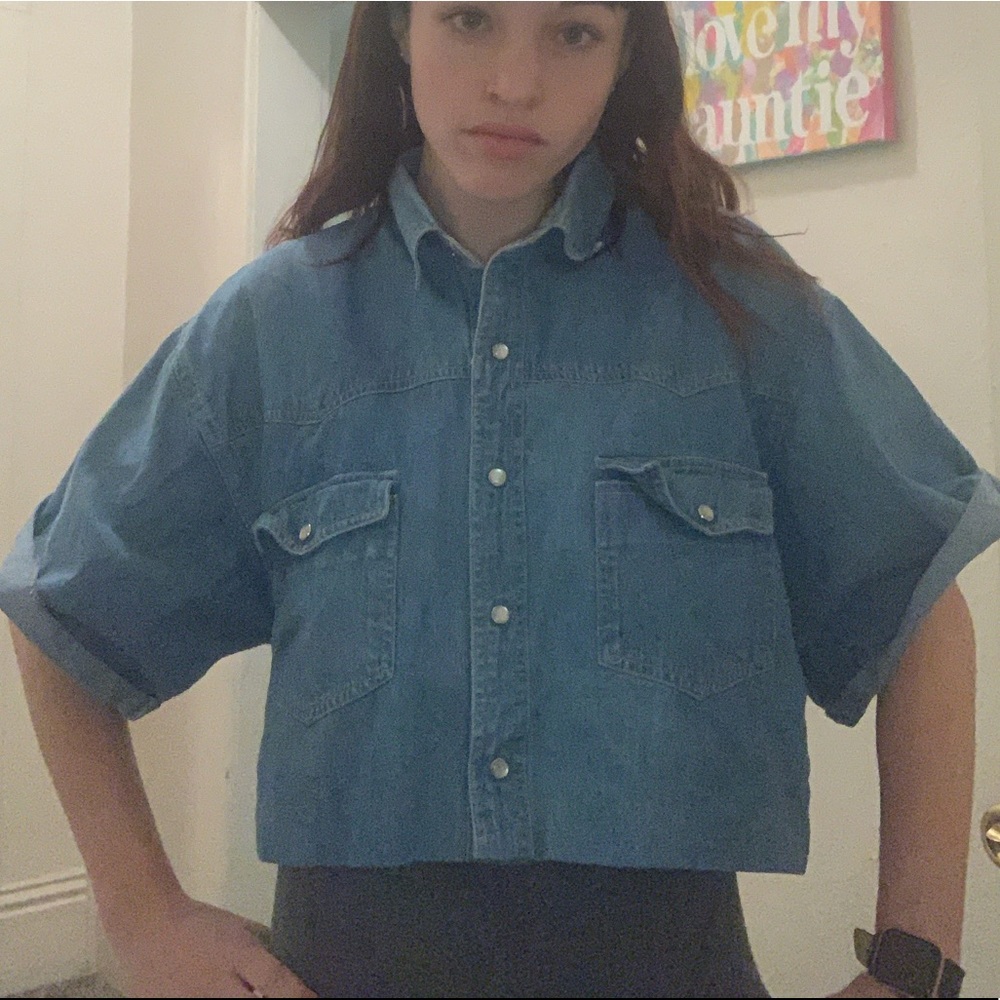 Nasty gal crop jean top